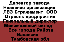 Директор завода › Название организации ­ ЛВЗ Стрижамент, ООО › Отрасль предприятия ­ Генеральный директор › Минимальный оклад ­ 1 - Все города Работа » Вакансии   . Тамбовская обл.,Моршанск г.